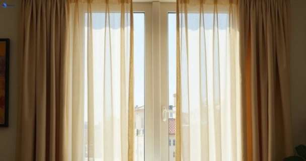 Dusty and dull curtains in ingleburn-nsw before steam cleaning